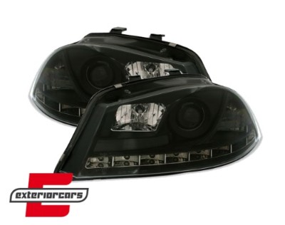 Prednja svjetla LED DayLight (crna) / Seat Ibiza 6L (2002-2008), LPSE08