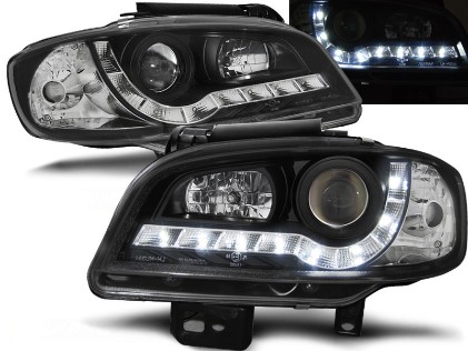 Prednja svjetla LED DayLight (crna) / SEAT IBIZA/CORDOBA (99-02), LPSE20