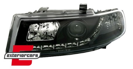 Prednja svjetla LED DayLight (crna) / Seat Leon Toledo (1999-2004), LPSE12