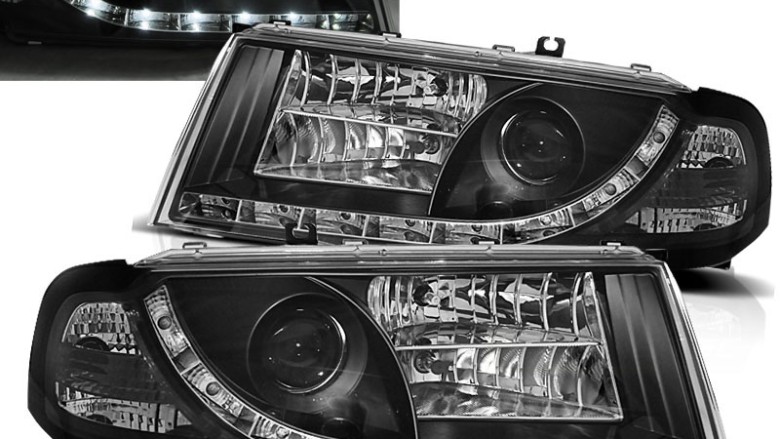 Prednja svjetla LED DayLight (crna) / Škoda Octavia I (2000-2010), LPSK04