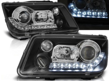 Prednja svjetla LED DayLight (crna) / Volkswagen Bora (09.1998-07.2005), LPVWE9