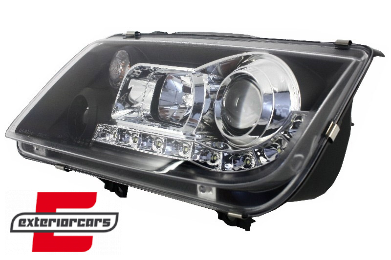 Prednja svjetla LED DayLight (crna) / Volkswagen Bora (09.1998-07.2005), LPVWE9