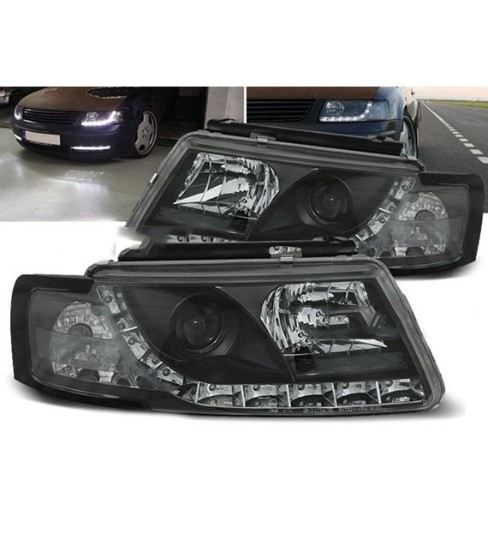 Prednja svjetla LED DayLight (crna) / Volkswagen Passat B5 3B (11.1996-08.2000), LPVW74