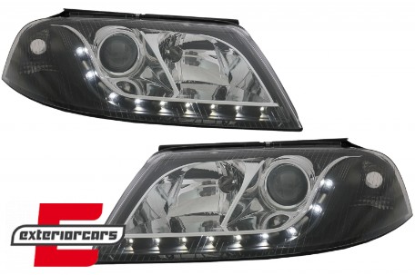 Prednja svjetla LED DayLight (crna) / Volkswagen Passat B5 3BG (09.2000-03.2005), LPVW56