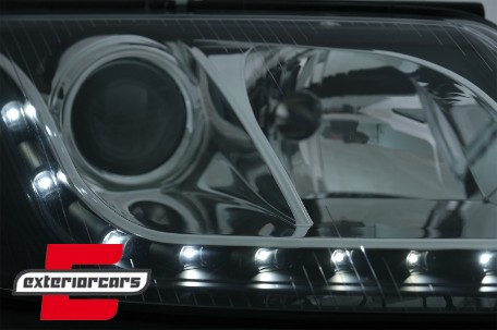 Prednja svjetla LED DayLight (crna) / Volkswagen Passat B5 3BG (09.2000-03.2005), LPVW56