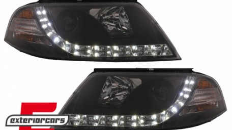 Prednja svjetla LED DayLight (crna) / Volkswagen Passat B5 3BG (09.2000-03.2005), LPVW82