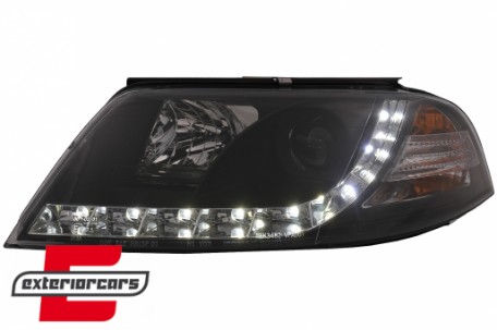 Prednja svjetla LED DayLight (crna) / Volkswagen Passat B5 3BG (09.2000-03.2005), LPVW82