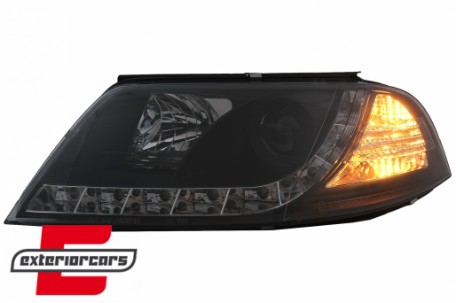 Prednja svjetla LED DayLight (crna) / Volkswagen Passat B5 3BG (09.2000-03.2005), LPVW82