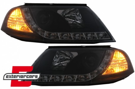 Prednja svjetla LED DayLight (crna) / Volkswagen Passat B5 3BG (09.2000-03.2005), LPVW82