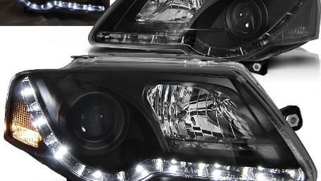 Prednja svjetla LED DayLight (crna) / Volkswagen Passat B6 3C (03.2005-2010), LPVWC2