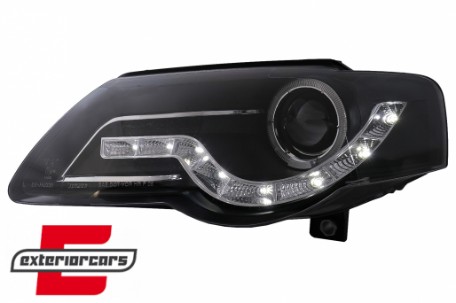 Prednja svjetla LED DayLight (crna) / Volkswagen Passat B6 3C (03.2005-2010), LPVWF7