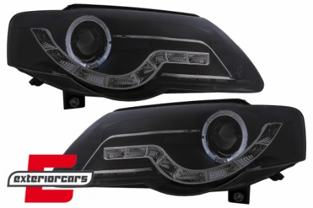 Prednja svjetla LED DayLight (crna) / Volkswagen Passat B6 3C (03.2005-2010), LPVWF7