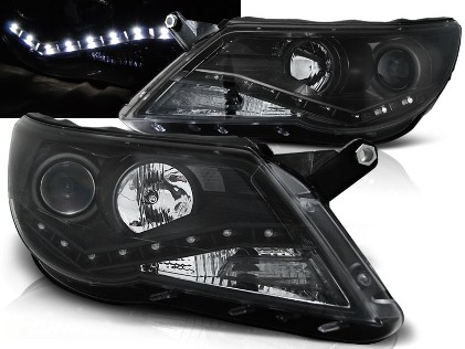 Prednja svjetla LED DayLight (crna) / Volkswagen Tiguan I (10.2007-2011), LPVWF3