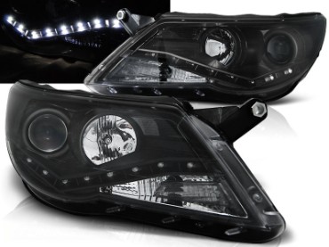 Prednja svjetla LED DayLight (crna) / Volkswagen Tiguan I (10.2007-2011), LPVWF3
