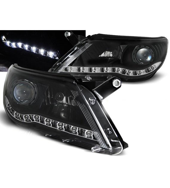 Prednja svjetla LED DayLight (crna) / Volkswagen Tiguan I (10.2007-2011), LPVWI1