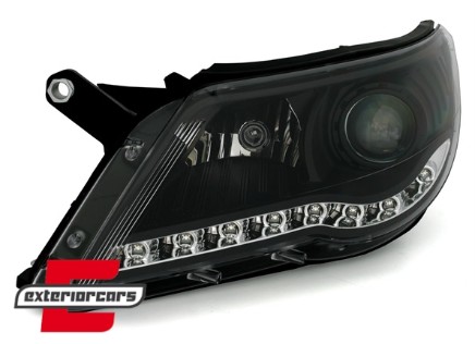 Prednja svjetla LED DayLight (crna) / Volkswagen Tiguan I (10.2007-2011), LPVWI1