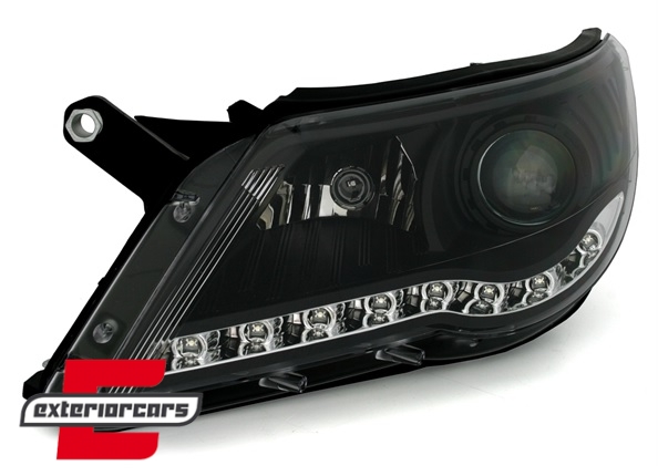 Prednja svjetla LED DayLight (crna) / Volkswagen Tiguan I (10.2007-2011), LPVWI1
