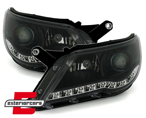 Prednja svjetla LED DayLight (crna) / Volkswagen Tiguan I (10.2007-2011), LPVWI1