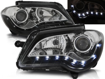 Prednja svjetla LED DayLight (crna) / Volkswagen Touran Facelift (2006-2010), LPVWF5