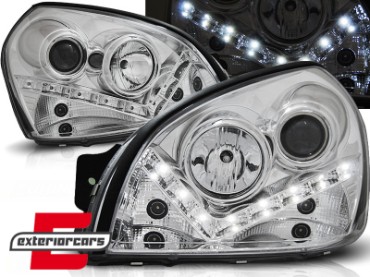 Prednja svjetla LED DayLight dizajn (chrome) / Hyundai Tucson (2004-2010), LPHU04
