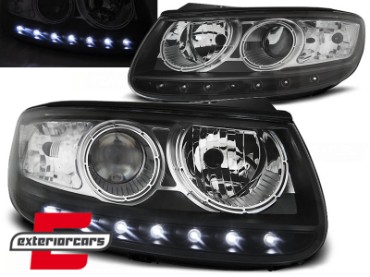 Prednja svjetla LED DayLight dizajn (crna) / Hyundai Santa Fe (2006-2012), LPHU03