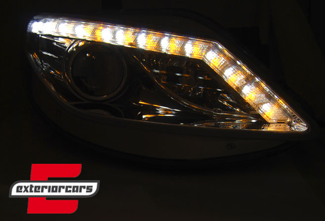 Prednja svjetla LED DayLight LED žmigavci (chrome) / Seat Ibiza 6J (2008-2012), LPSE33
