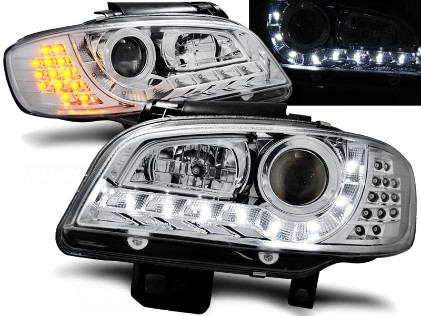 Prednja svjetla LED DayLight LED žmigavci (chrome) / SEAT IBIZA/CORDOBA (99-02), LPSE21