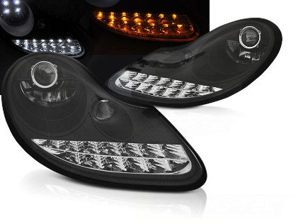 Prednja svjetla LED DayLight LED žmigavci (crna) / PORSCHE BOXSTER 911 996 (1996-2004), LPPO02