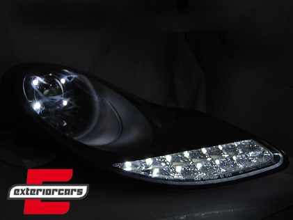 Prednja svjetla LED DayLight LED žmigavci (crna) / PORSCHE BOXSTER 911 996 (1996-2004), LPPO02