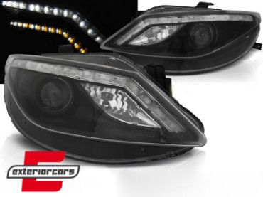 Prednja svjetla LED DayLight LED žmigavci (crna) / Seat Ibiza 6J (2008-2012), LPSE34