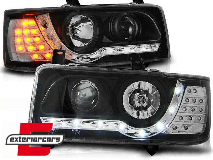 Prednja svjetla LED DayLight LED žmigavci (crna) / VW T4 (1990-03.2003), LPVWF1