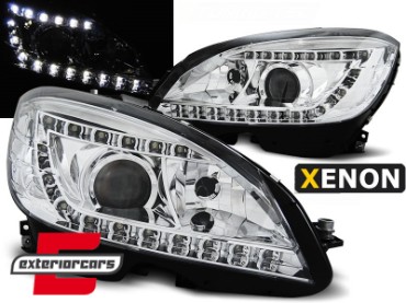 Prednja svjetla LED DayLight XENON (chrome) / Mercedes C klasa W204 S204 limuzina karavan (2007-2010), LPME69