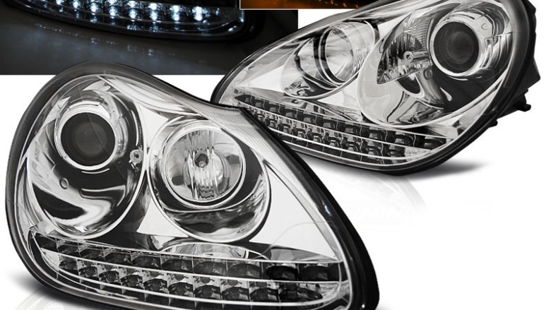 Prednja svjetla LED DayLight Xenon (chrome) / Porsche Cayenne (02-06), LPPO03
