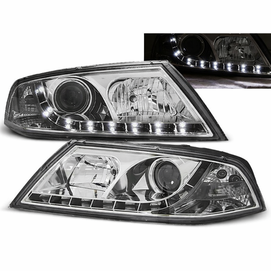 Prednja svjetla LED DayLight Xenon (chrome) / Škoda Octavia II (2004-2008), LPSK09