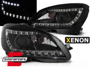 Prednja svjetla LED DayLight XENON (crna) / Mercedes C klasa W204 S204 limuzina karavan (2007-2010), LPME70