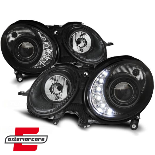 Prednja svjetla LED DayLight XENON (crna) / Mercedes E-klasa W211 S211 (2002-04.2006), LPMED8