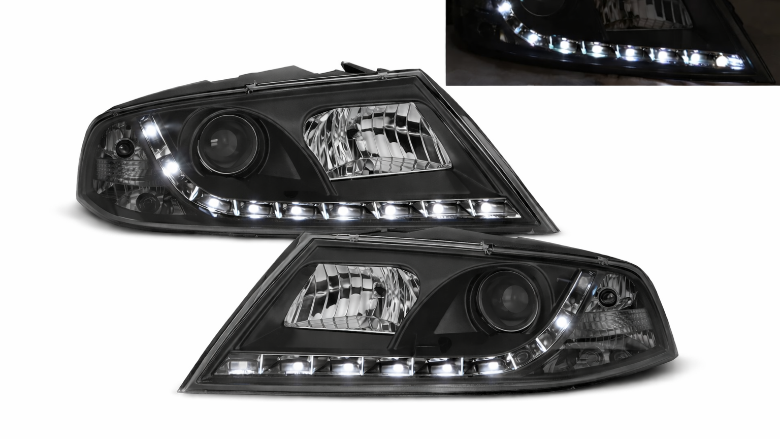 Prednja svjetla LED DayLight Xenon (crna) / Škoda Octavia II (03.2004-2008), LPSK10
