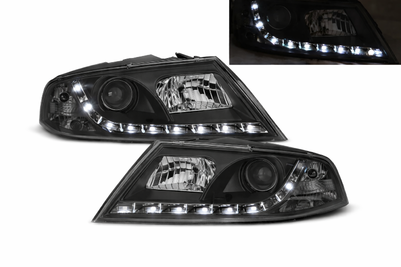 Prednja svjetla LED DayLight Xenon (crna) / Škoda Octavia II (03.2004-2008), LPSK10