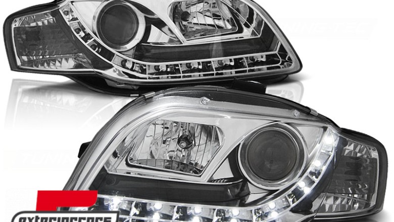Prednja svjetla LED DayLights (chrome) / Audi A4 B7 (2004-2008), LPAU41