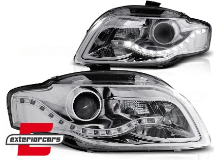 Prednja svjetla LED DayLights (chrome) / Audi A4 B7 (2004-2008), LPAU51