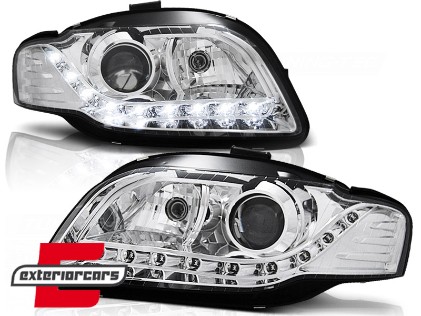 Prednja svjetla LED DayLights (chrome) / Audi A4 B7 (2004-2008), LPAU65