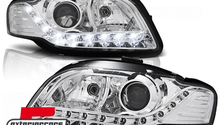 Prednja svjetla LED DayLights (chrome) / Audi A4 B7 (2004-2008), LPAU65