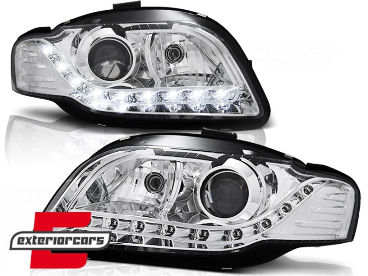 Prednja svjetla LED DayLights (chrome) / Audi A4 B7 (2004-2008), LPAU65