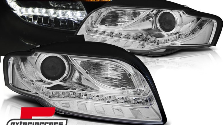 Prednja svjetla LED DayLights (chrome) / Audi A4 B7 (2004-2008), LPAUE4