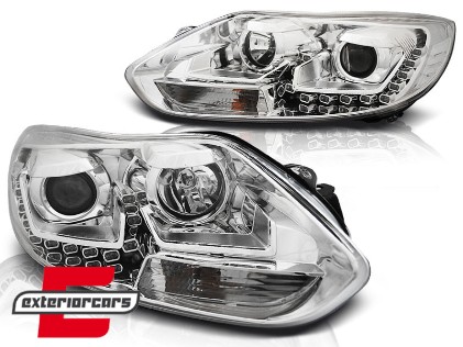 Prednja svjetla LED DayLights (chrome) / Ford Focus III Mk3 (2010-2014), LPFO60