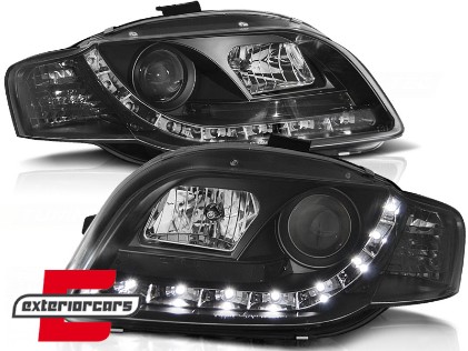 Prednja svjetla LED DayLights (crna) / Audi A4 B7 (2004-2008), LPAU42