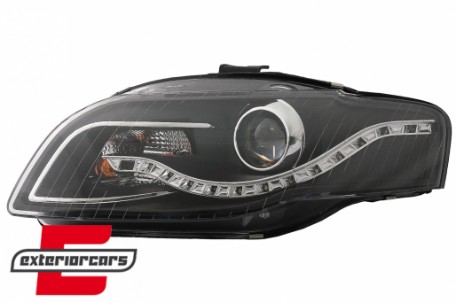 Prednja svjetla LED DayLights (crna) / Audi A4 B7 (2004-2008), LPAU52