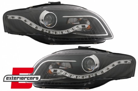Prednja svjetla LED DayLights (crna) / Audi A4 B7 (2004-2008), LPAU52