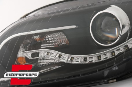 Prednja svjetla LED DayLights (crna) / Audi A4 B7 (2004-2008), LPAU52