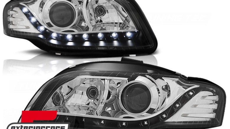 Prednja svjetla LED DayLights (crna) / Audi A4 B7 (2004-2008), LPAU66